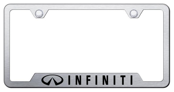 Infiniti Infiniti Brushed Stainless Steel Notched Laser Etched License Frame - GF.INF.ES