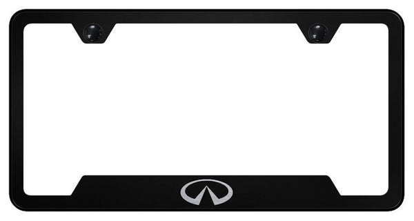 Infiniti Infiniti Logo Black Notched Laser Etched License Frame - GF.INFL.EB