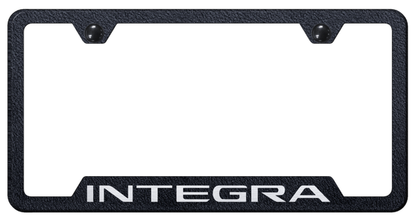 Acura Integra Cut-Out Frame - Laser Etched Rugged Black License Plate Frame - GF.INT.ERB