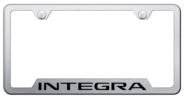 Acura Integra Cut-Out Frame - Laser Etched Brushed License Plate Frame - GF.INT.ES