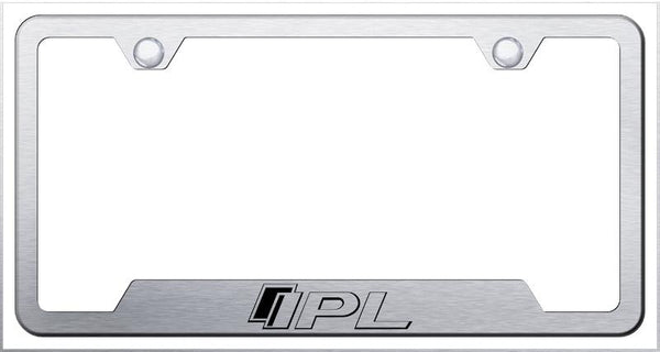 Infiniti IPL Brushed Stainless Steel Notched Laser Etched License Frame - GF.IPL.ES