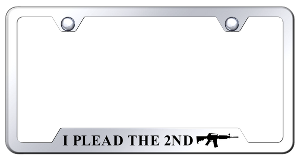 I Plead the Second Cut-Out Frame - Laser Etched Mirrored License Plate Frame - GF.IPT2.EC