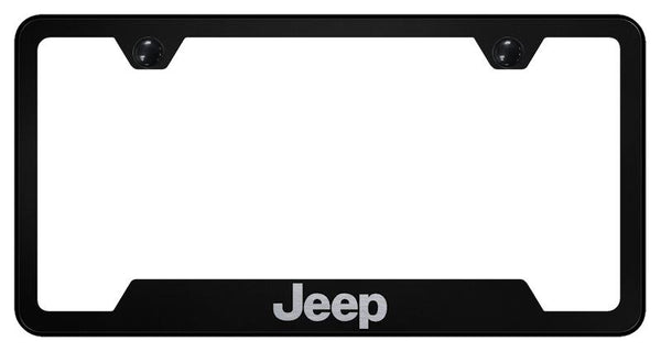 Jeep Jeep Black Notched Laser Etched License Frame - GF.JEE.EB