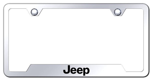 Jeep Jeep Stainless Steel Notched Laser Etched License Frame - GF.JEE.EC