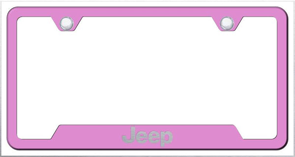 Jeep Jeep Pink Notched Laser Etched License Frame - GF.JEE.EP