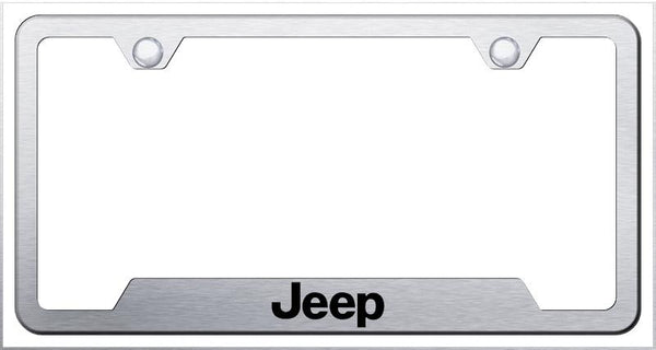 Jeep Jeep Brushed Stainless Steel Notched Laser Etched License Frame - GF.JEE.ES