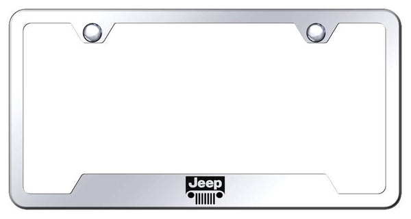 Jeep Jeep Grille Stainless Steel Notched Laser Etched License Frame - GF.JEEG.EC