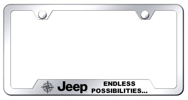 Jeep Jeep Endless Cut-Out Frame - Laser Etched Mirrored License Plate Frame - GF.JEEPE.EC