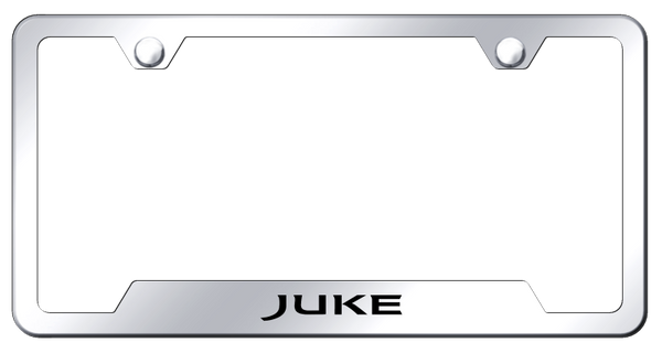 Nissan Juke Cut-Out Frame - Laser Etched Mirrored License Plate Frame - GF.JUKE.EC