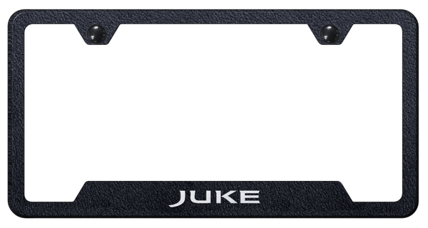 Nissan Juke Cut-Out Frame - Laser Etched Rugged Black License Plate Frame - GF.JUKE.ERB