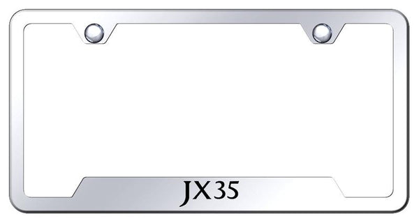 Infiniti JX35 Stainless Steel Notched Laser Etched License Frame - GF.JX35.EC