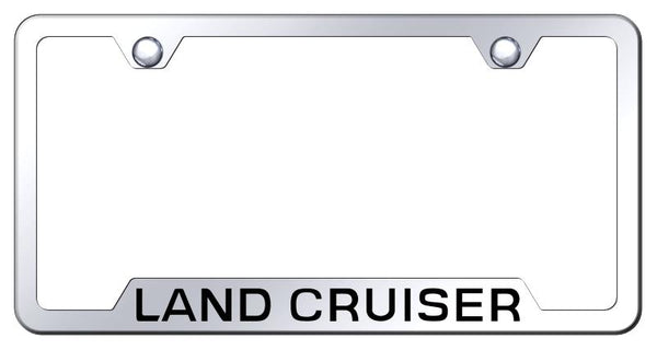 Toyota Landcruiser Stainless Steel Notched Laser Etched License Frame - GF.LAC.EC