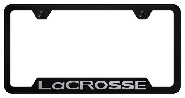 Buick LaCrosse Black Notched Laser Etched License Frame - GF.LACR.EB