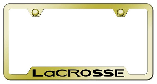 Buick LaCrosse Gold Notched Laser Etched License Frame - GF.LACR.EG