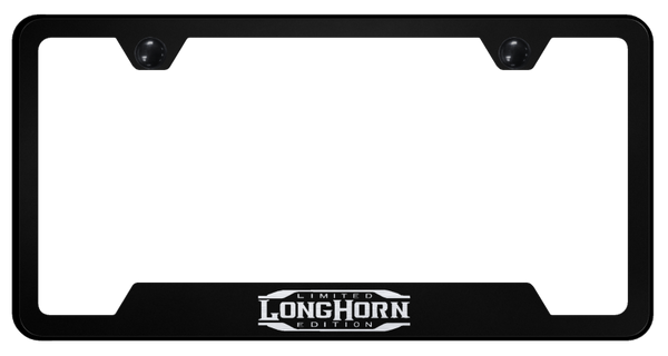 RAM Longhorn Limited Edition Cut-Out Frame - Laser Etched Black License Plate Frame - GF.LHLE.EB