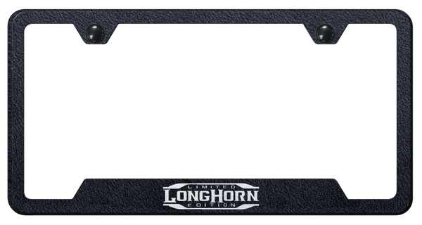 RAM Longhorn Limited Edition Cut-Out Frame - Etched Rugged Black License Plate Frame - GF.LHLE.ERB