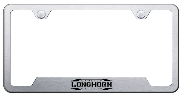 RAM Longhorn Limited Edition Cut-Out Frame - Etched Brushed License Plate Frame - GF.LHLE.ES