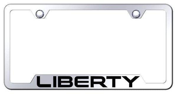 Jeep Liberty Stainless Steel Notched Laser Etched License Frame - GF.LIB.EC