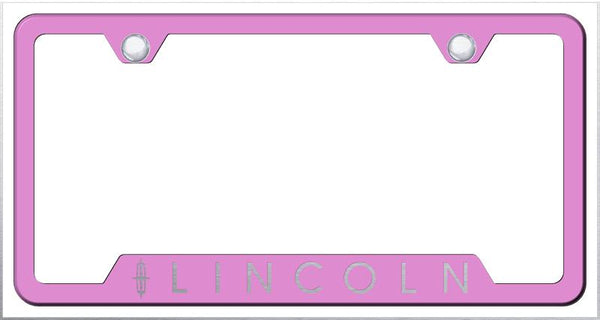 Lincoln Lincoln Pink Notched Laser Etched License Frame - GF.LIN.EP