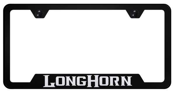 RAM Longhorn Cut-Out Frame - Laser Etched Black License Plate Frame - GF.LNGH.EB