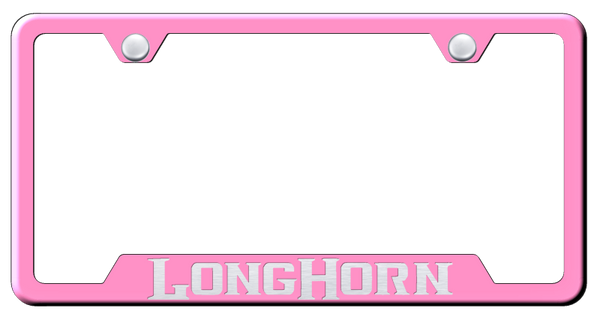 RAM Longhorn Cut-Out Frame - Laser Etched Pink License Plate Frame - GF.LNGH.EP