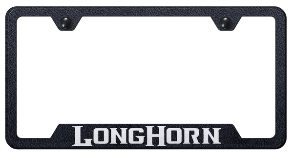 RAM Longhorn Cut-Out Frame - Laser Etched Rugged Black License Plate Frame - GF.LNGH.ERB