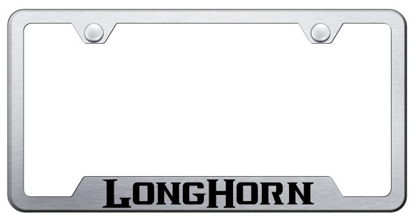 RAM Longhorn Cut-Out Frame - Laser Etched Brushed License Plate Frame - GF.LNGH.ES