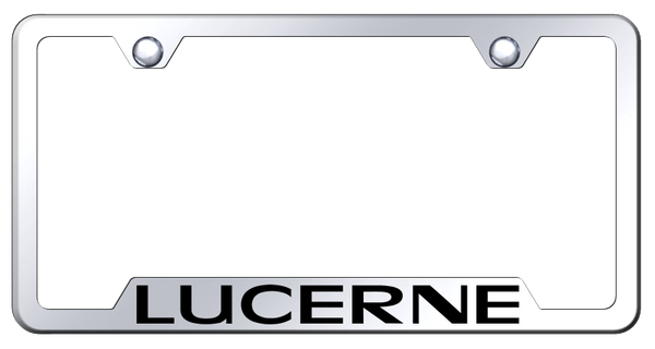 Buick Lucerne Cut-Out Frame - Laser Etched Mirrored License Plate Frame - GF.LUC.EC