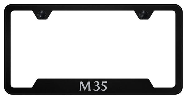 Infiniti M35 Black Notched Laser Etched License Frame - GF.M35.EB