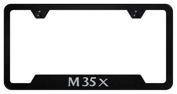 Infiniti M35X Black Notched Laser Etched License Frame - GF.M35X.EB