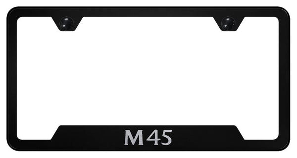 Infiniti M45 Black Notched Laser Etched License Frame - GF.M45.EB