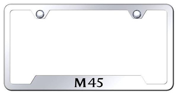 Infiniti M45 Stainless Steel Notched Laser Etched License Frame - GF.M45.EC