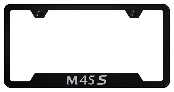 Infiniti M45S Black Notched Laser Etched License Frame - GF.M45S.EB