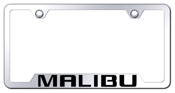 Chevrolet Malibu Stainless Steel Notched Laser Etched License Frame - GF.MAL.EC