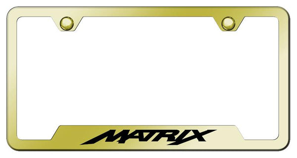 Toyota Matrix Gold Notched Laser Etched License Frame - GF.MAT.EG