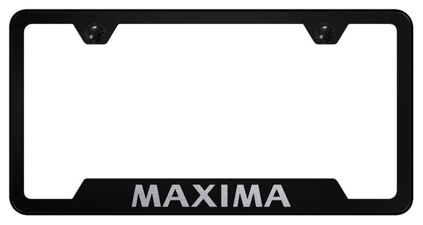 Nissan Maxima Black Notched Laser Etched License Frame - GF.MAX.EB