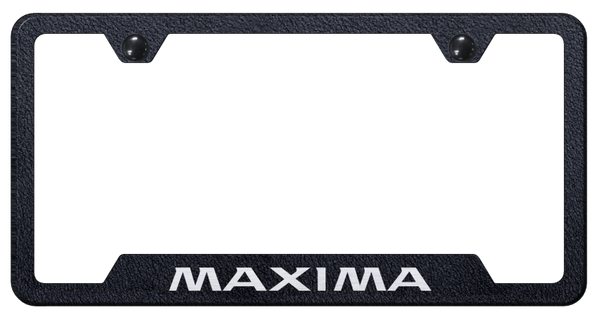 Nissan Maxima Cut-Out Frame - Laser Etched Rugged Black License Plate Frame - GF.MAX.ERB