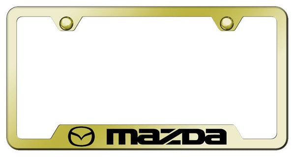 Mazda Mazda Gold Notched Laser Etched License Frame - GF.MAZ.EG