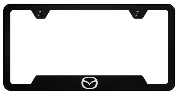 Mazda Mazda (Logo Only) Cut-Out Frame - Laser Etched Black License Plate Frame - GF.MAZL.EB