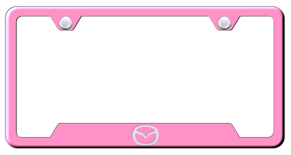 Mazda Mazda (Logo Only) Cut-Out Frame - Laser Etched Pink License Plate Frame - GF.MAZL.EP