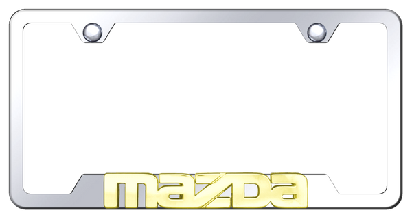 Mazda Mazda OEM Cut-Out Frame - Gold on Mirrored License Plate Frame - GF.MAZ.GC