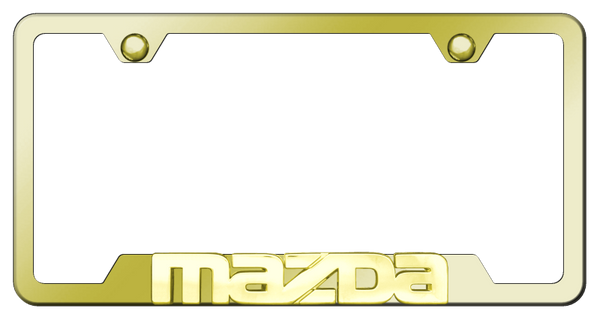 Mazda Mazda OEM Cut-Out Frame - Gold on Gold License Plate Frame - GF.MAZ.GG