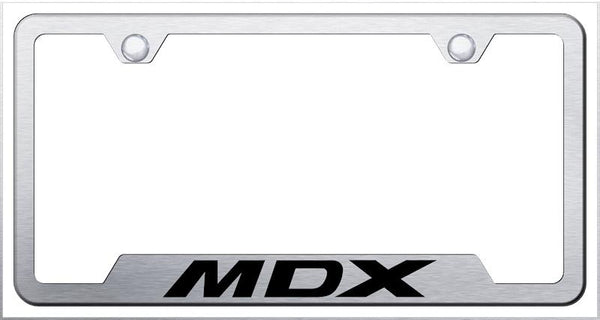 Acura MDX Brushed Stainless Steel Notched Laser Etched License Frame - GF.MDX.ES