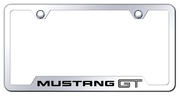 Ford Mustang GT Stainless Steel Notched Laser Etched License Frame - GF.MGT.EC