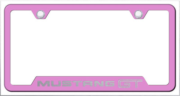 Ford Mustang GT Pink Notched Laser Etched License Frame - GF.MGT.EP