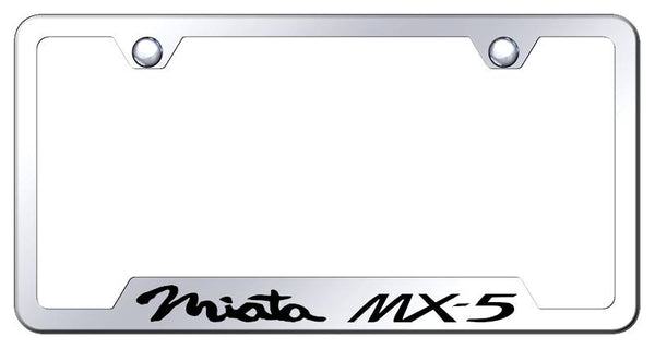 Mazda Miata MX5 Stainless Steel Notched Laser Etched License Frame - GF.MIA.EC