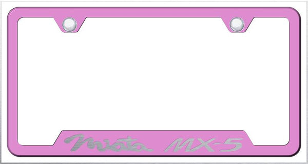 Mazda Miata MX5 Pink Notched Laser Etched License Frame - GF.MIA.EP