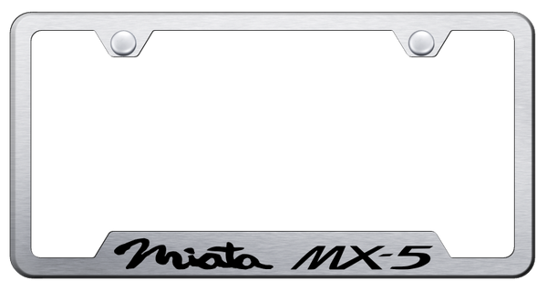 Mazda Miata MX-5 Cut-Out Frame - Laser Etched Brushed License Plate Frame - GF.MIA.ES