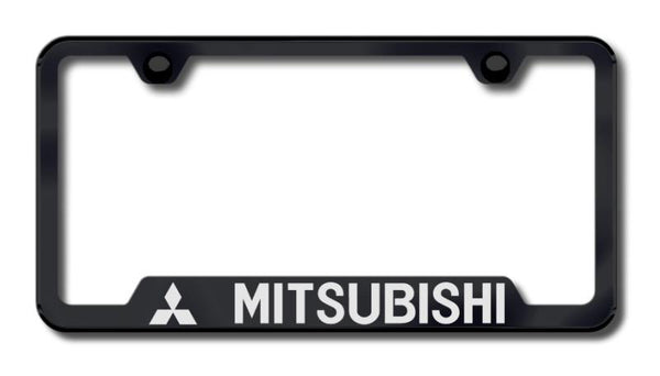 Mitsubishi Mitsubishi Black Notched Laser Etched License Frame - GF.MIT.EB