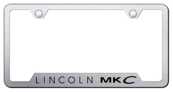 Lincoln MKC Brushed Stainless Steel Notched Laser Etched License Frame - GF.MKC.ES